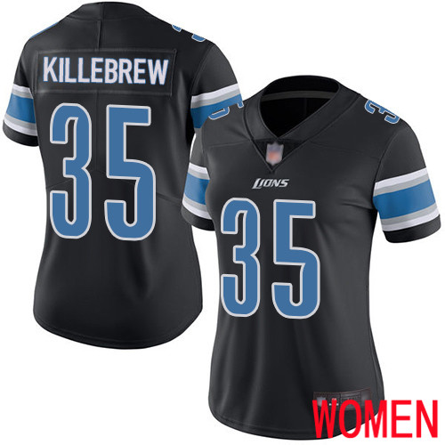 Detroit Lions Limited Black Women Miles Killebrew Jersey NFL Football #35 Rush Vapor Untouchable